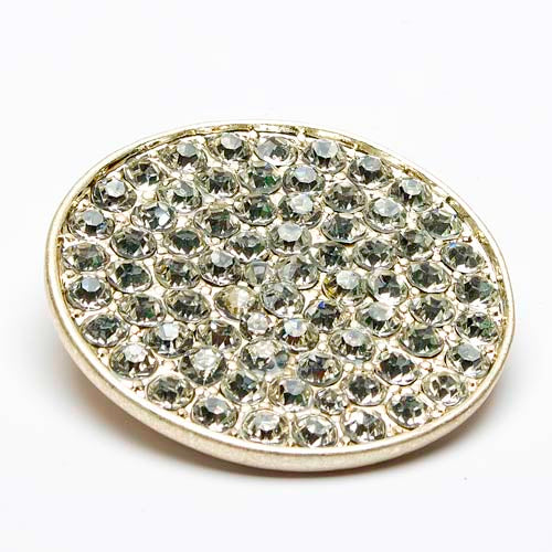 Crystal Encrusted Circle Brooch