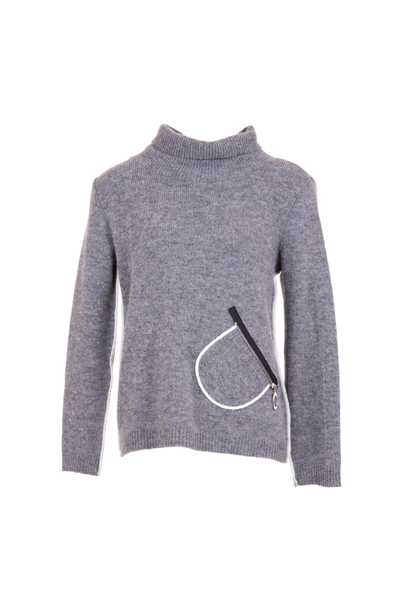 Grey Contrast Knit