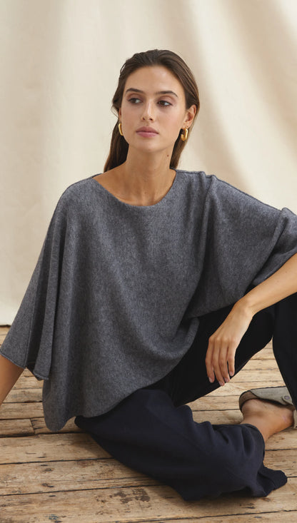 Ana Grey Melange Knitted Top