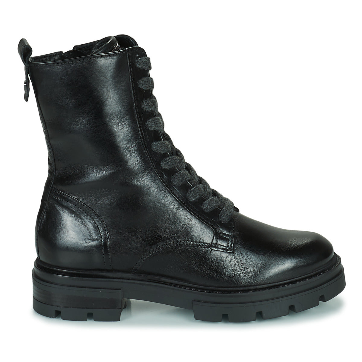 Black Wool Lace Up Boot