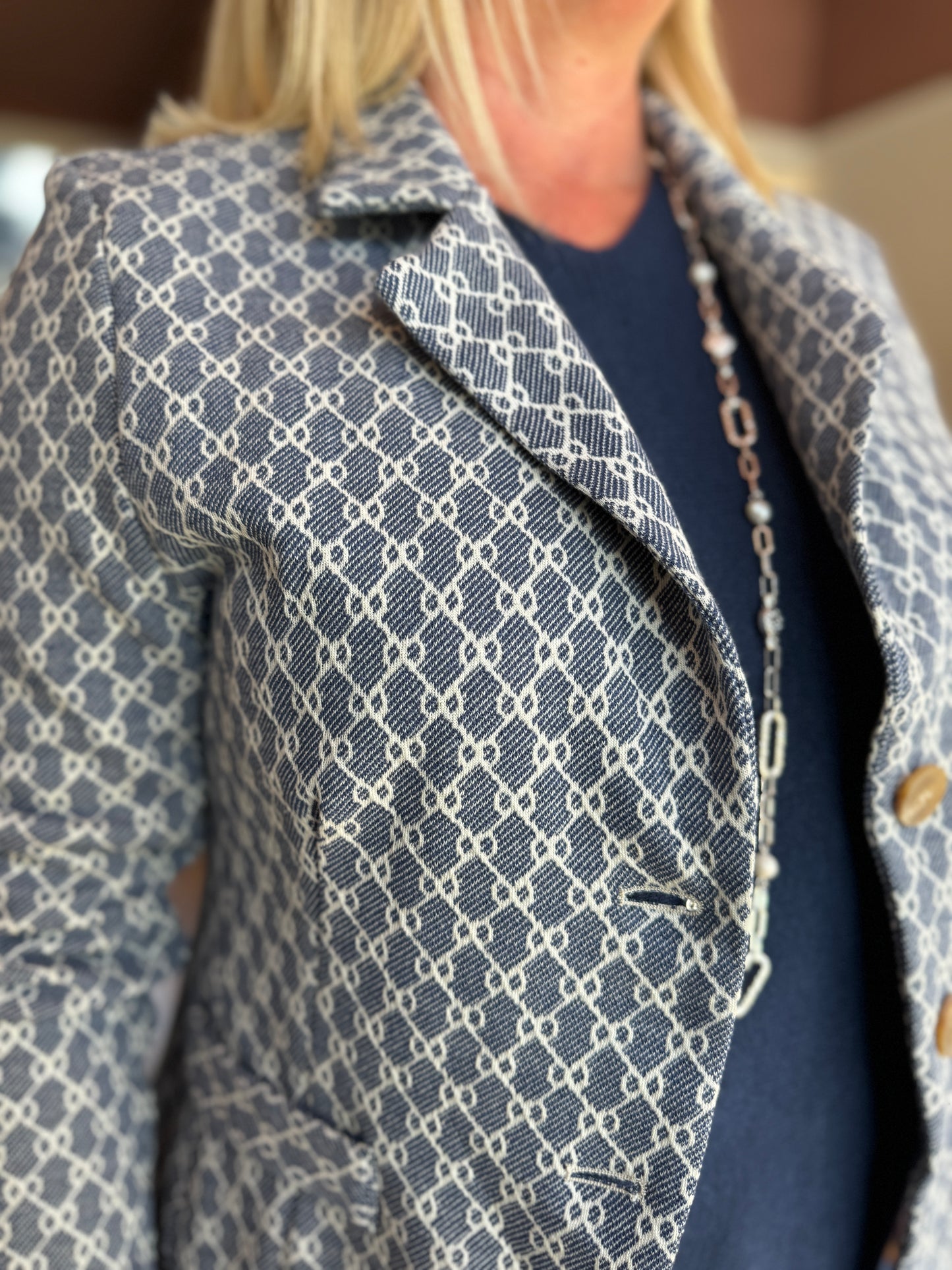 Blue Chain Print Jacket