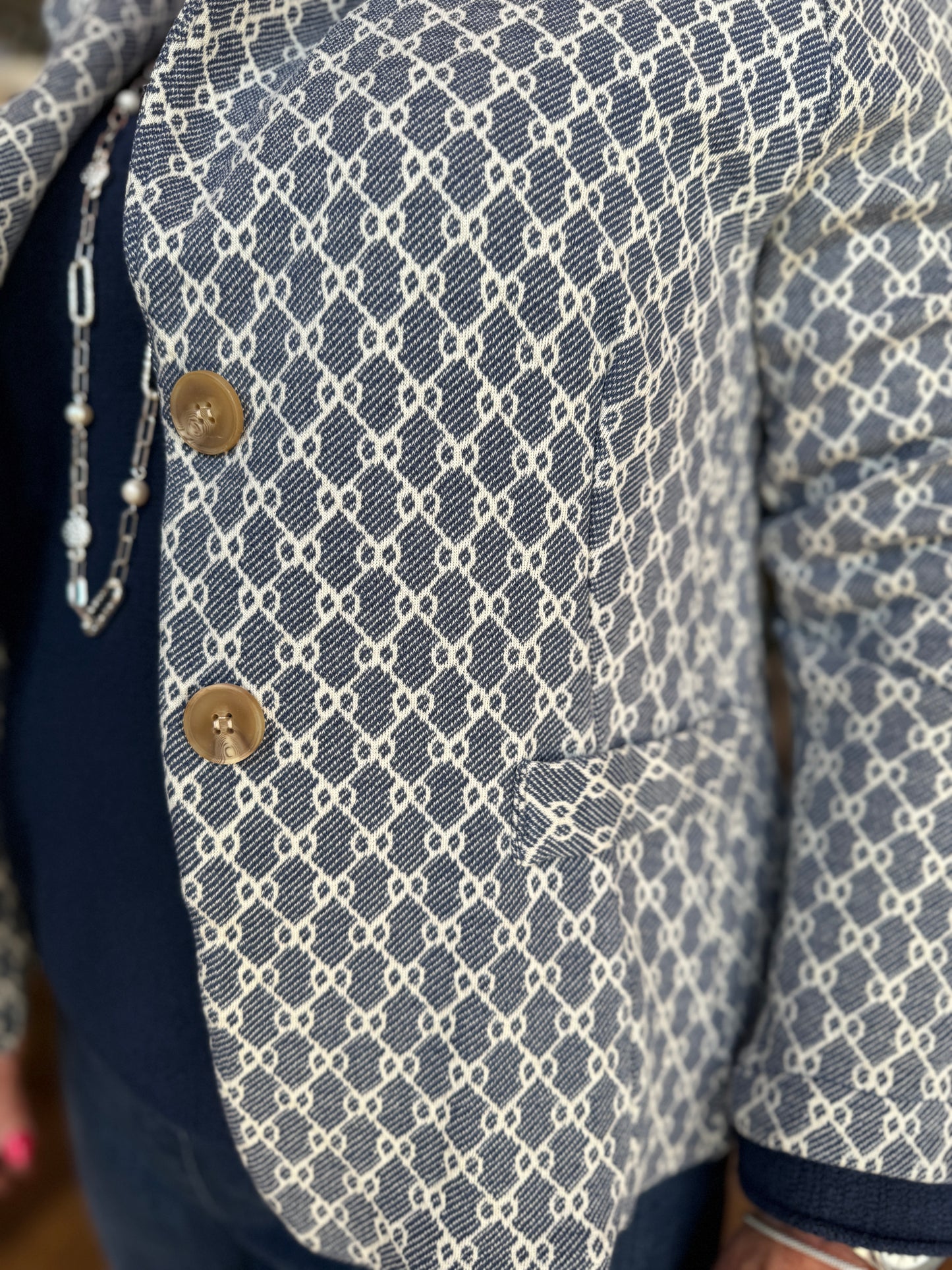 Blue Chain Print Jacket