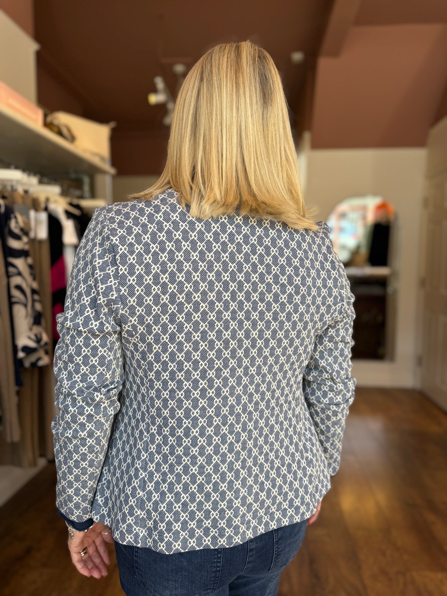 Blue Chain Print Jacket