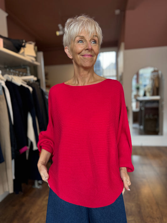 Red Ribbed Knit