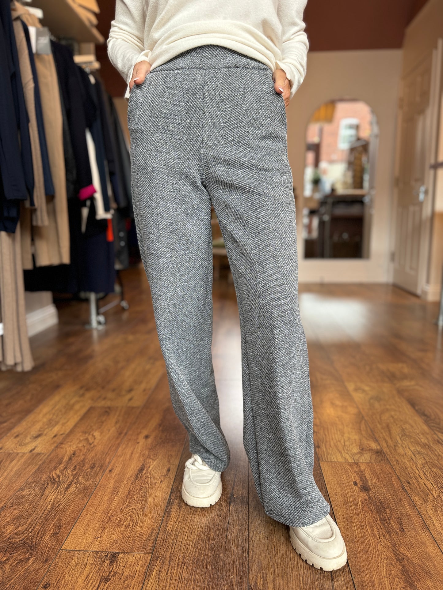 Light Grey Wide Leg Trouser