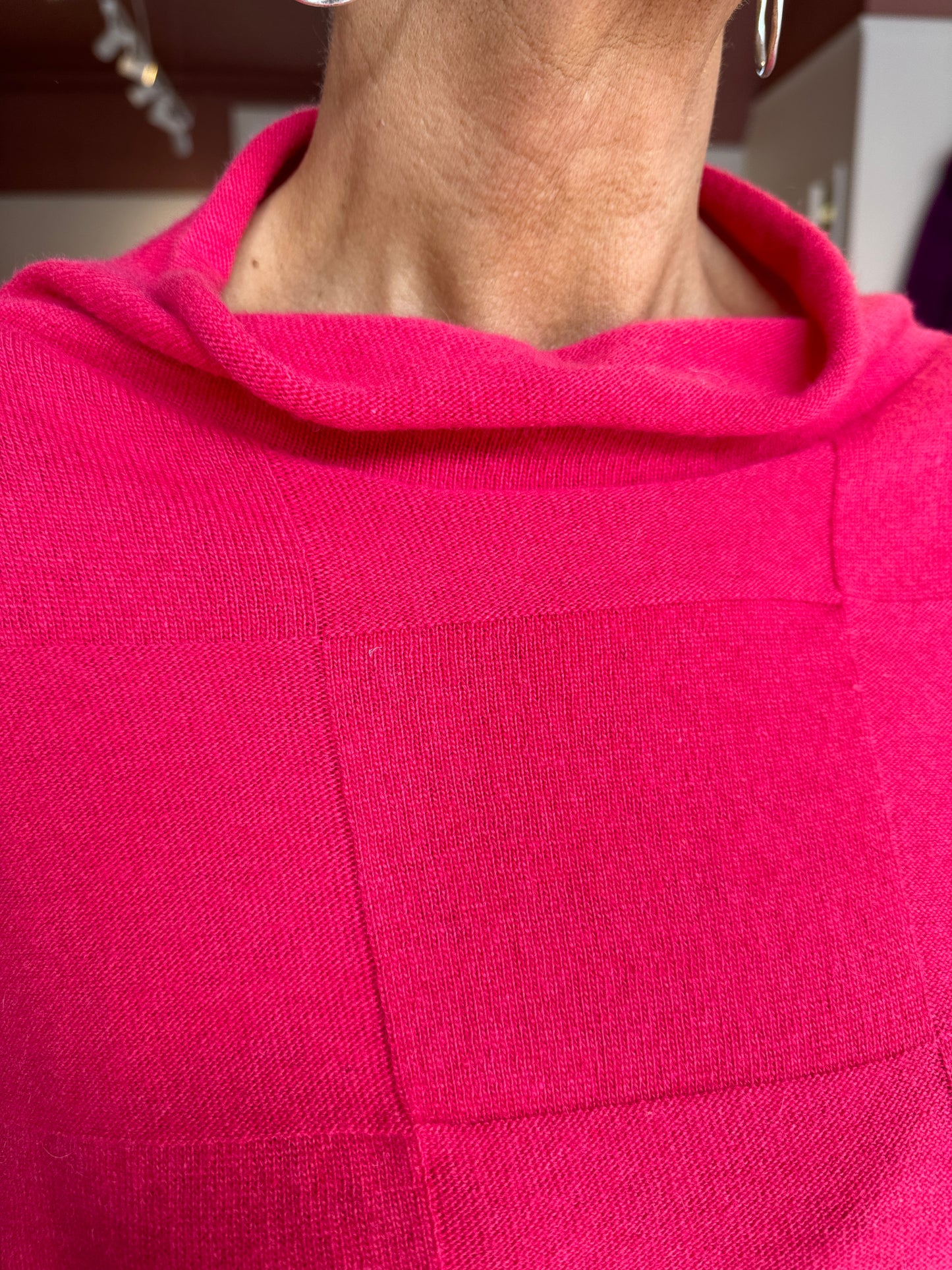 Pink Square Front Knit