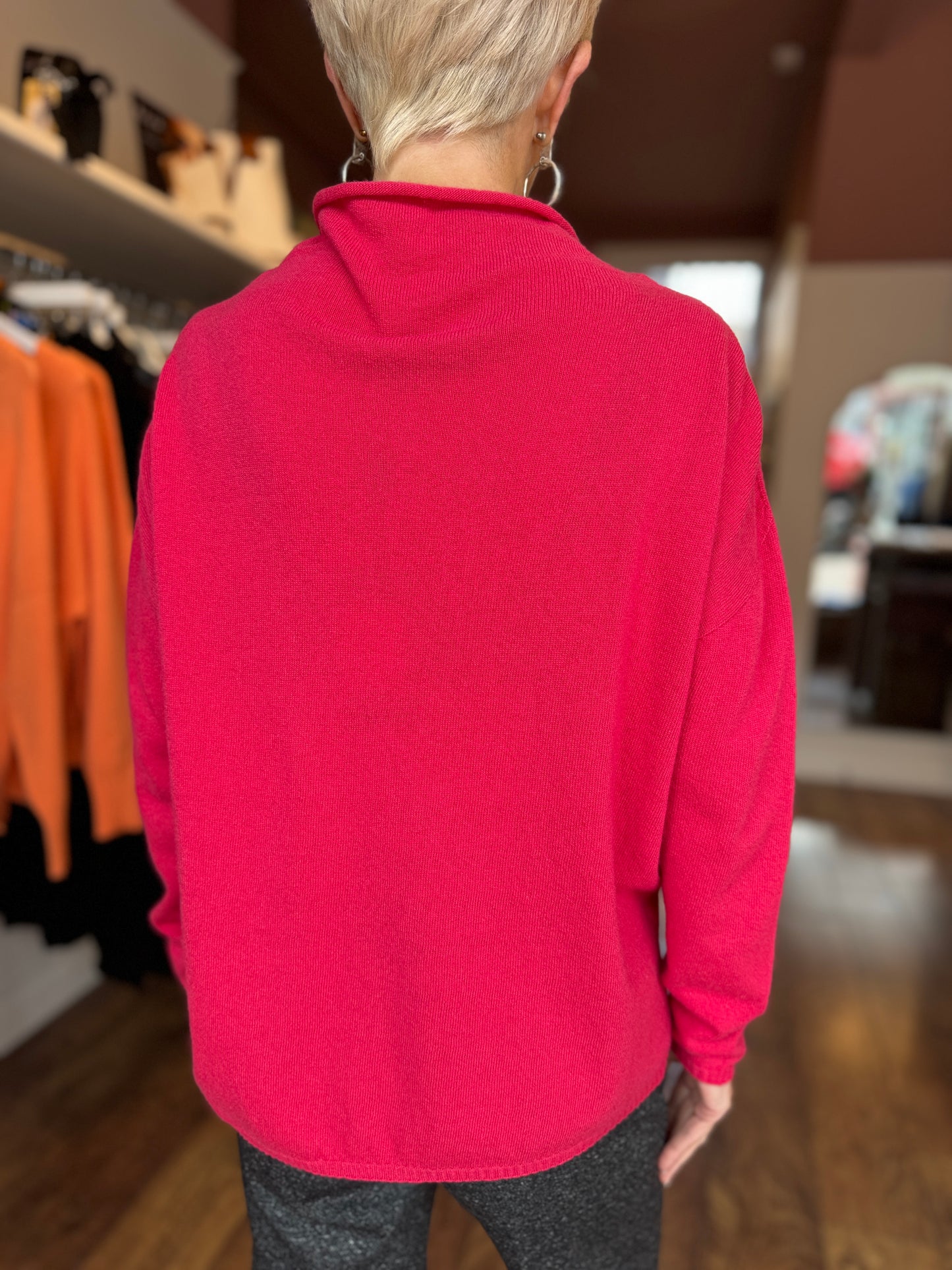 Pink Square Front Knit