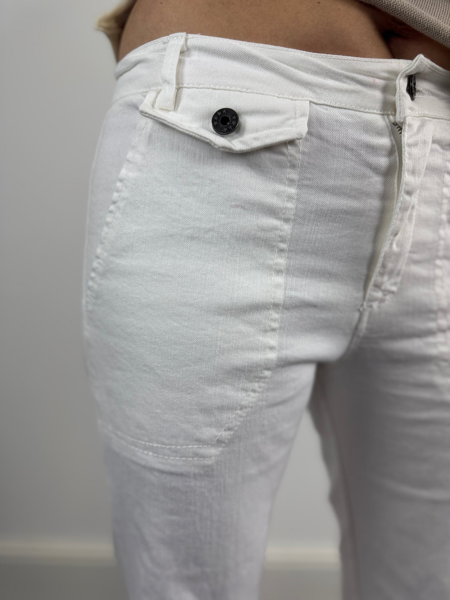 Beau White Flare Trouser