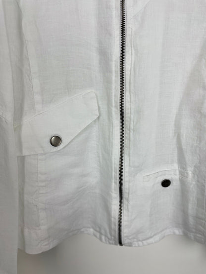 White Linen Zip Jacket