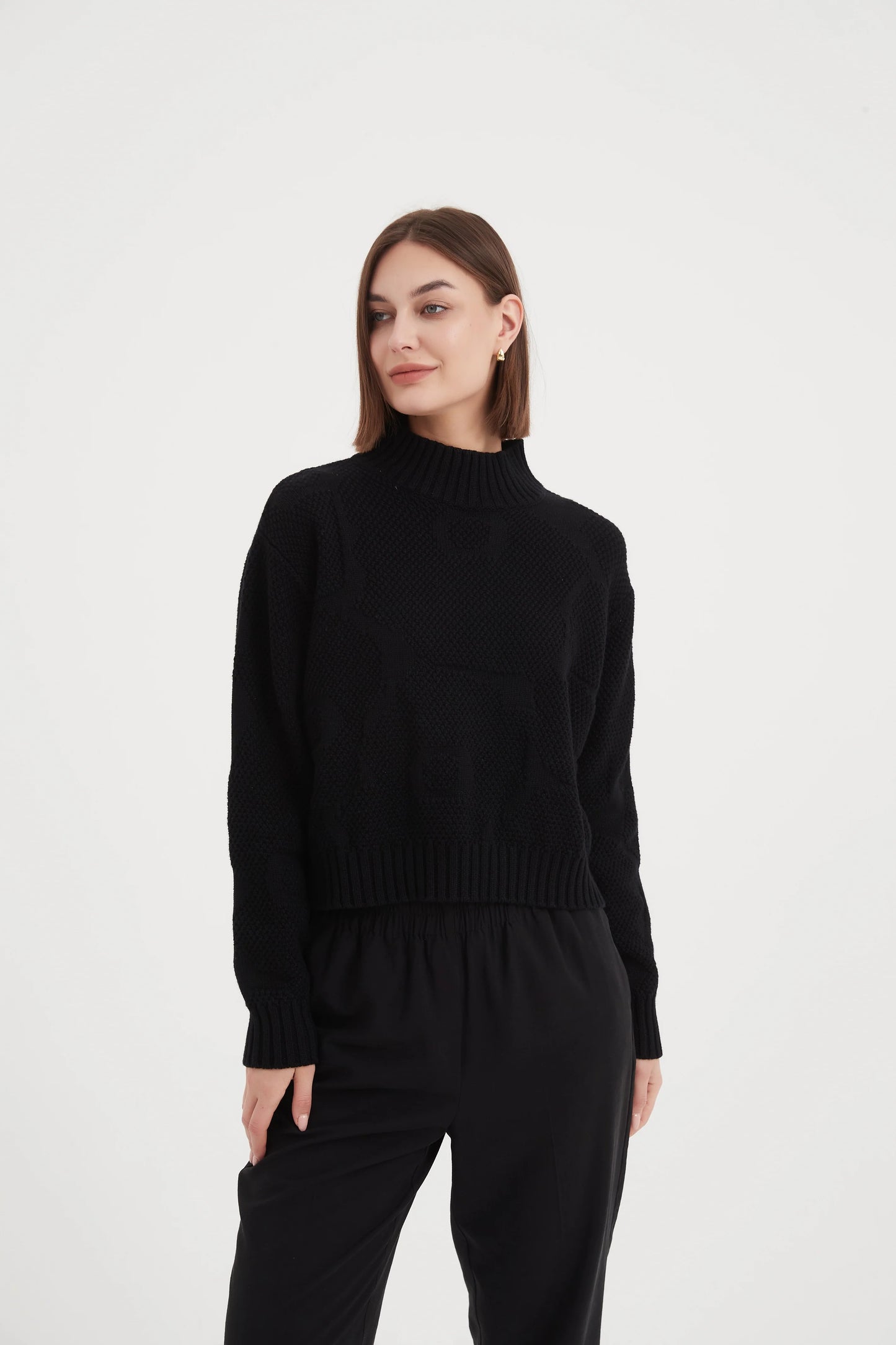 Black Jacquard Knit