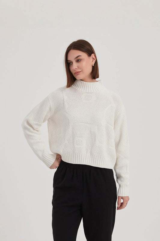 Ivory Jacquard Knit