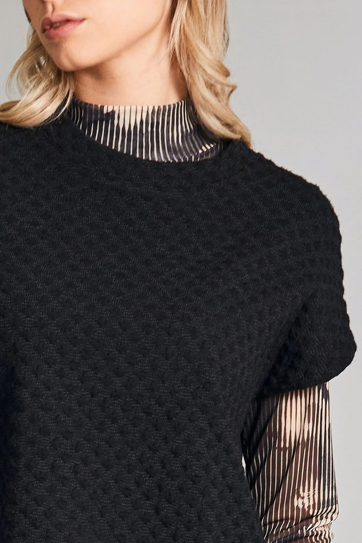 Black Raised Jacquard Top 198