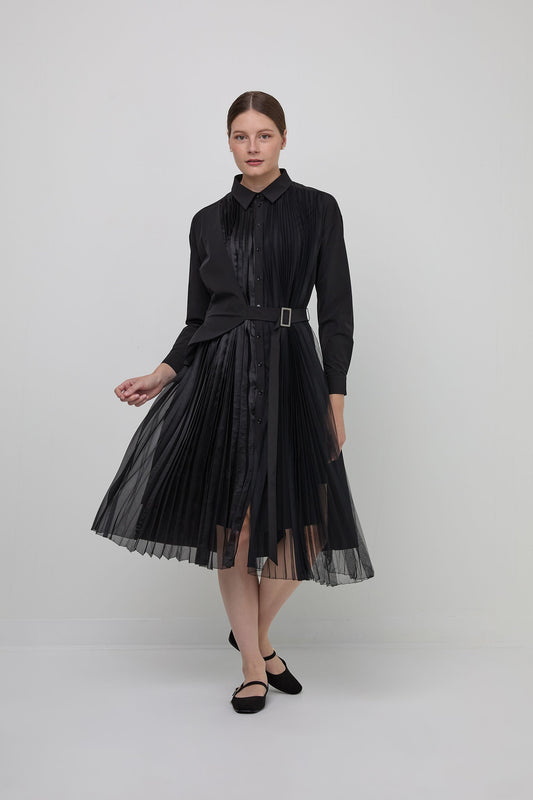 Black Pleated Dress